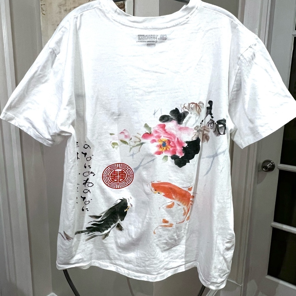 San Francisco Women’s Work T-Shirt, Beautiful Asian Graphics, Super White! (M)